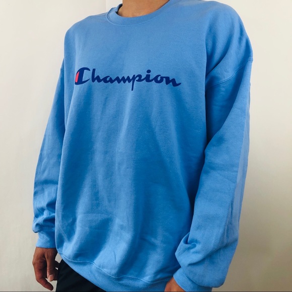 Champion Sweaters - CHAMPION LIGHT BLUE CREW NECK SWEATSHIRT!